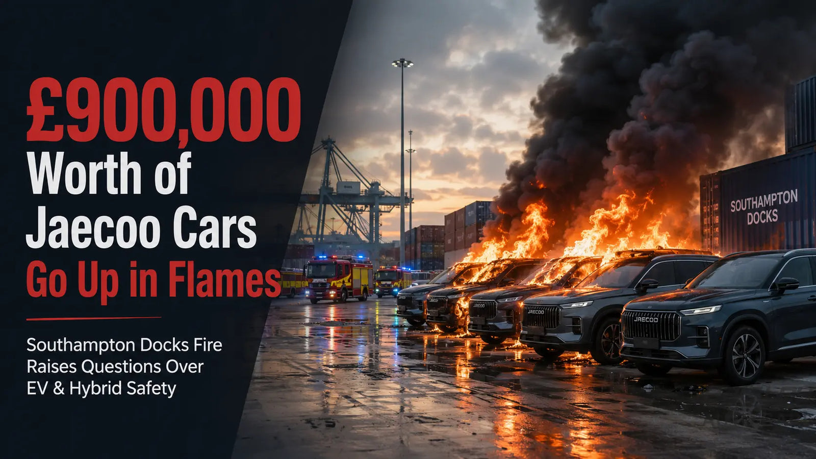 Jaecoo Dock Fire: £900,000 Worth of Cars Destroyed Paisley Autocare