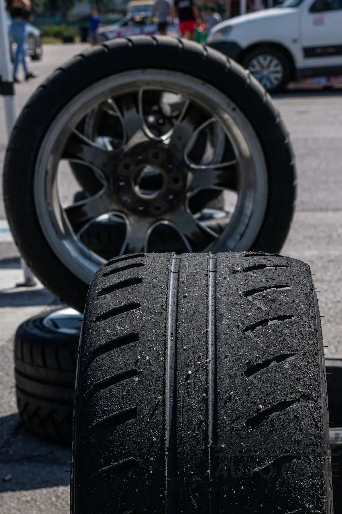 a couple of tires that are sitting on the ground