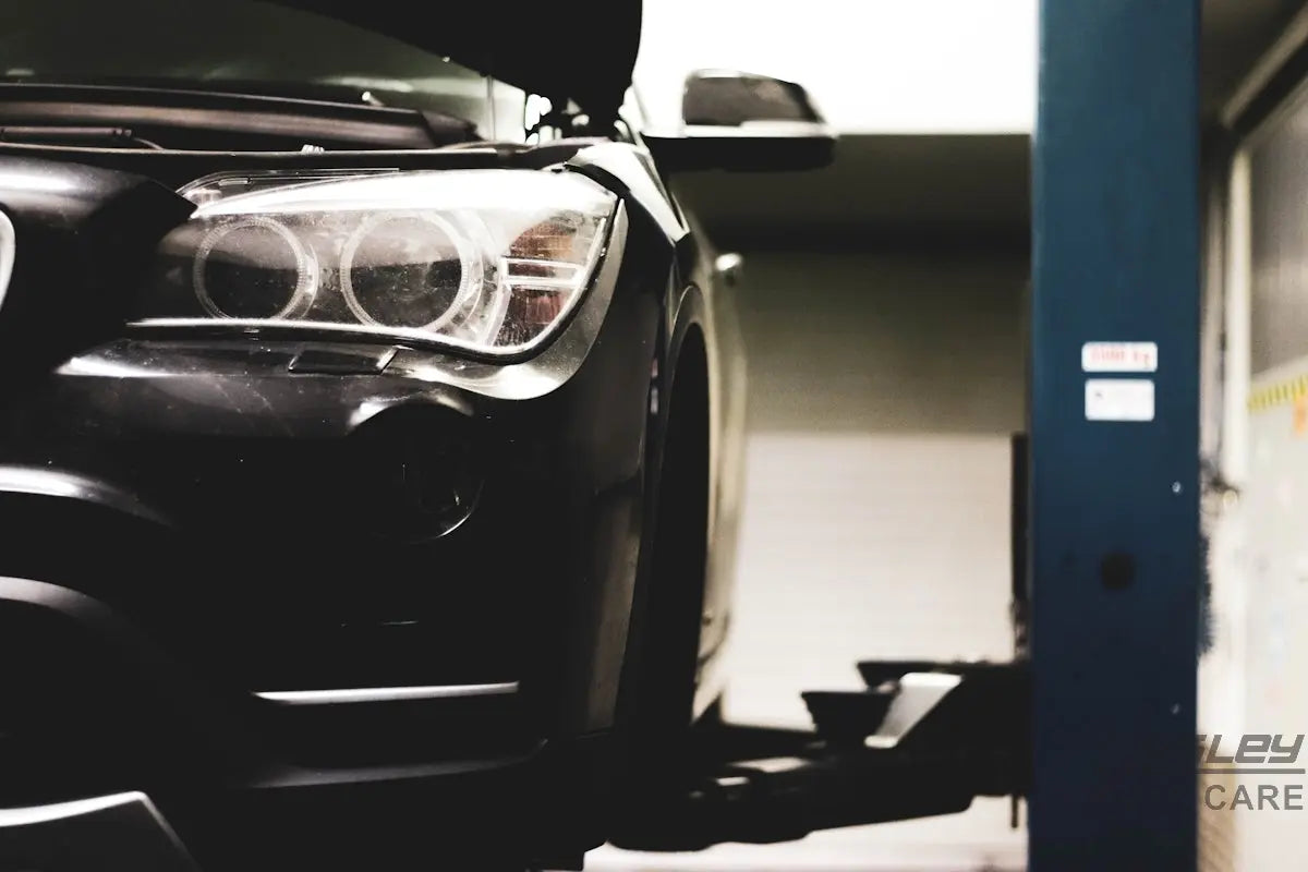 black car in grayscale photography