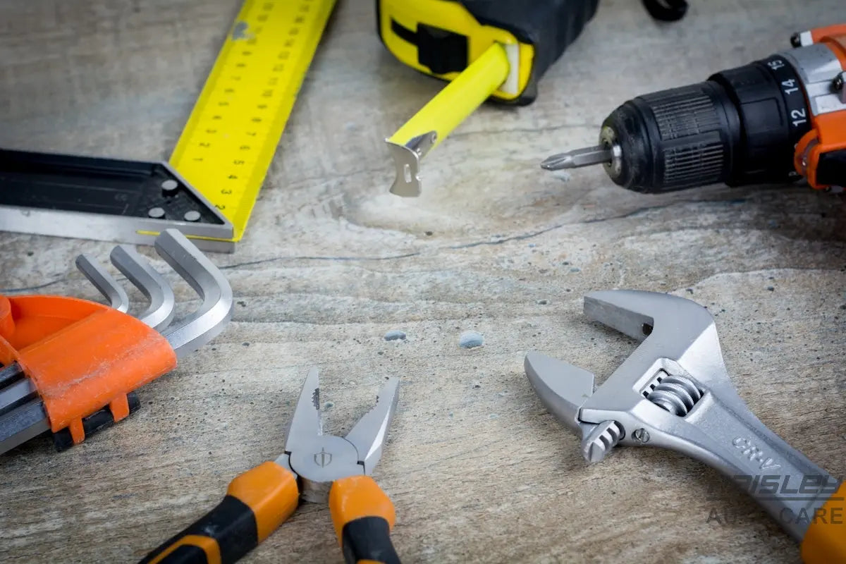 a variety of tools are sitting on a table