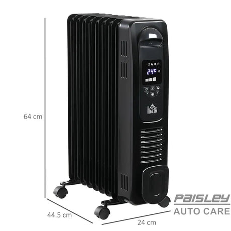 2000W Digital Oil Filled Radiator Portable Electric Heater LED Display Timer HOMCOM