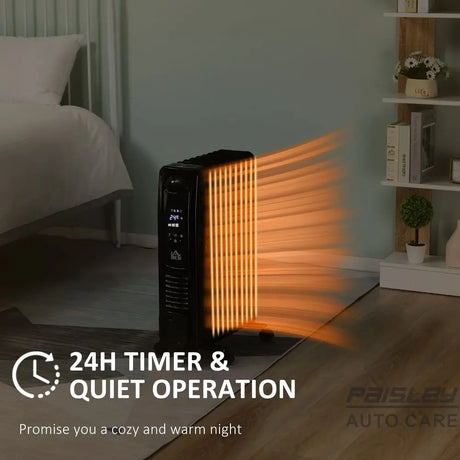 2000W Digital Oil Filled Radiator Portable Electric Heater LED Display Timer HOMCOM