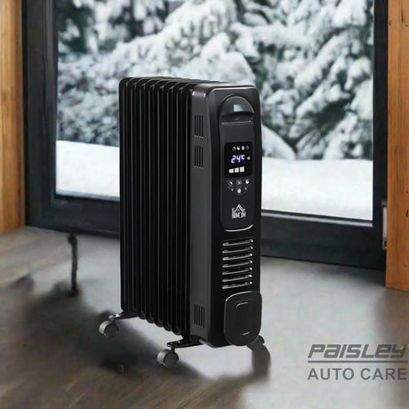 2000W Digital Oil-Filled Radiator Portable Electric Heater with LED Display and Timer HOMCOM