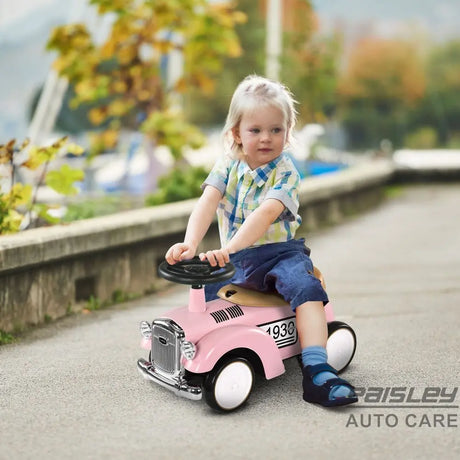 AIYAPLAY Pink Toddler Slider Car with Steering Wheel - Ages 1-3 - Under-seat Storage - Safe & Fun AIYAPLAY