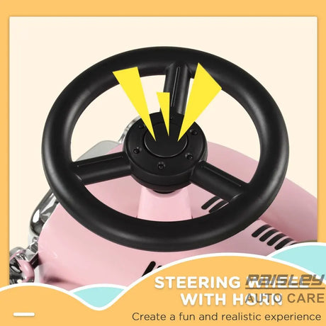 AIYAPLAY Pink Toddler Slider Car with Steering Wheel - Ages 1-3 - Under-seat Storage - Safe & Fun AIYAPLAY